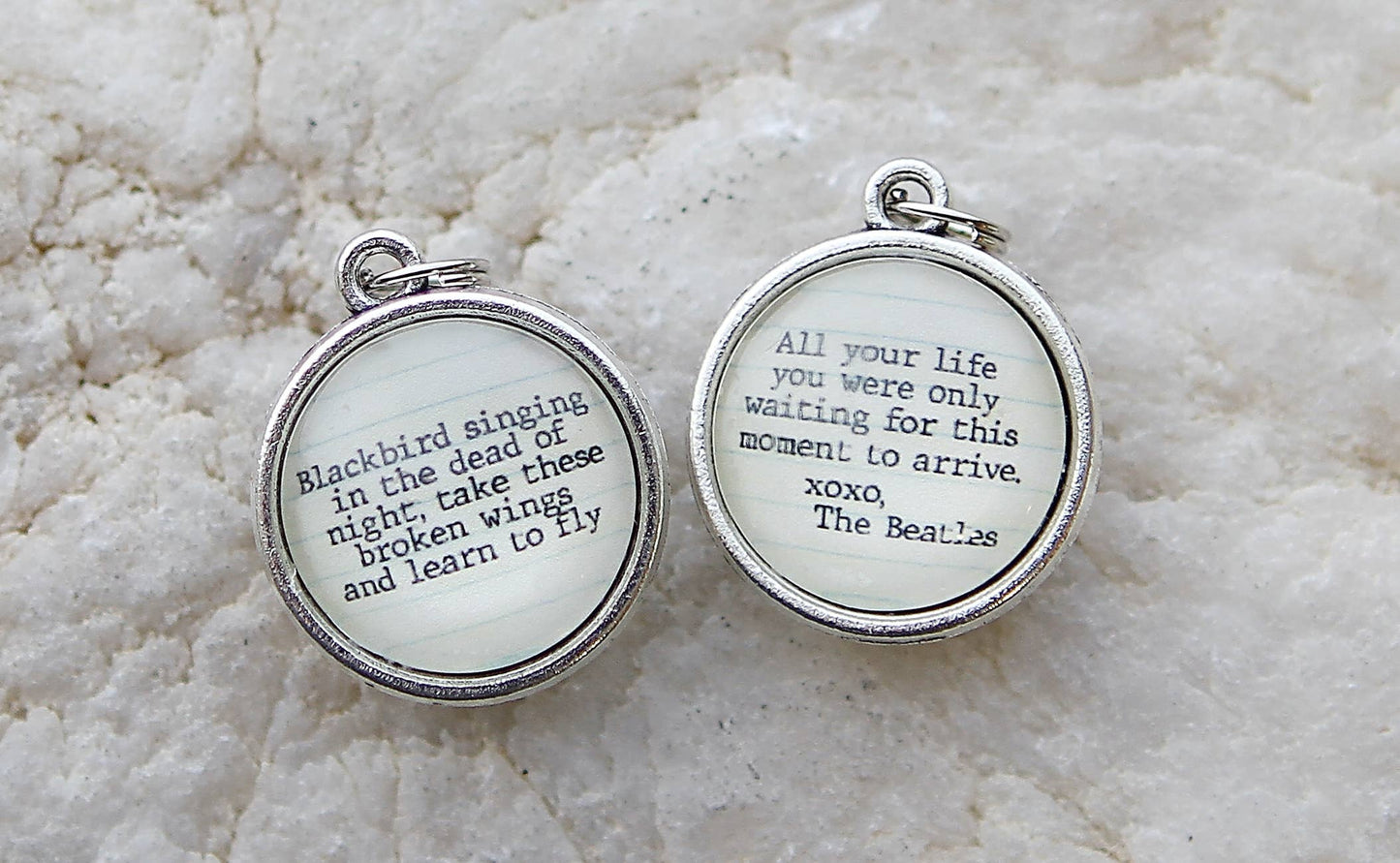 Blackbird XO Double Sided Round Charm