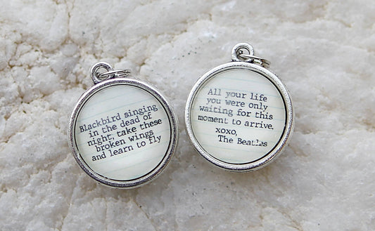 Blackbird XO Double Sided Round Charm