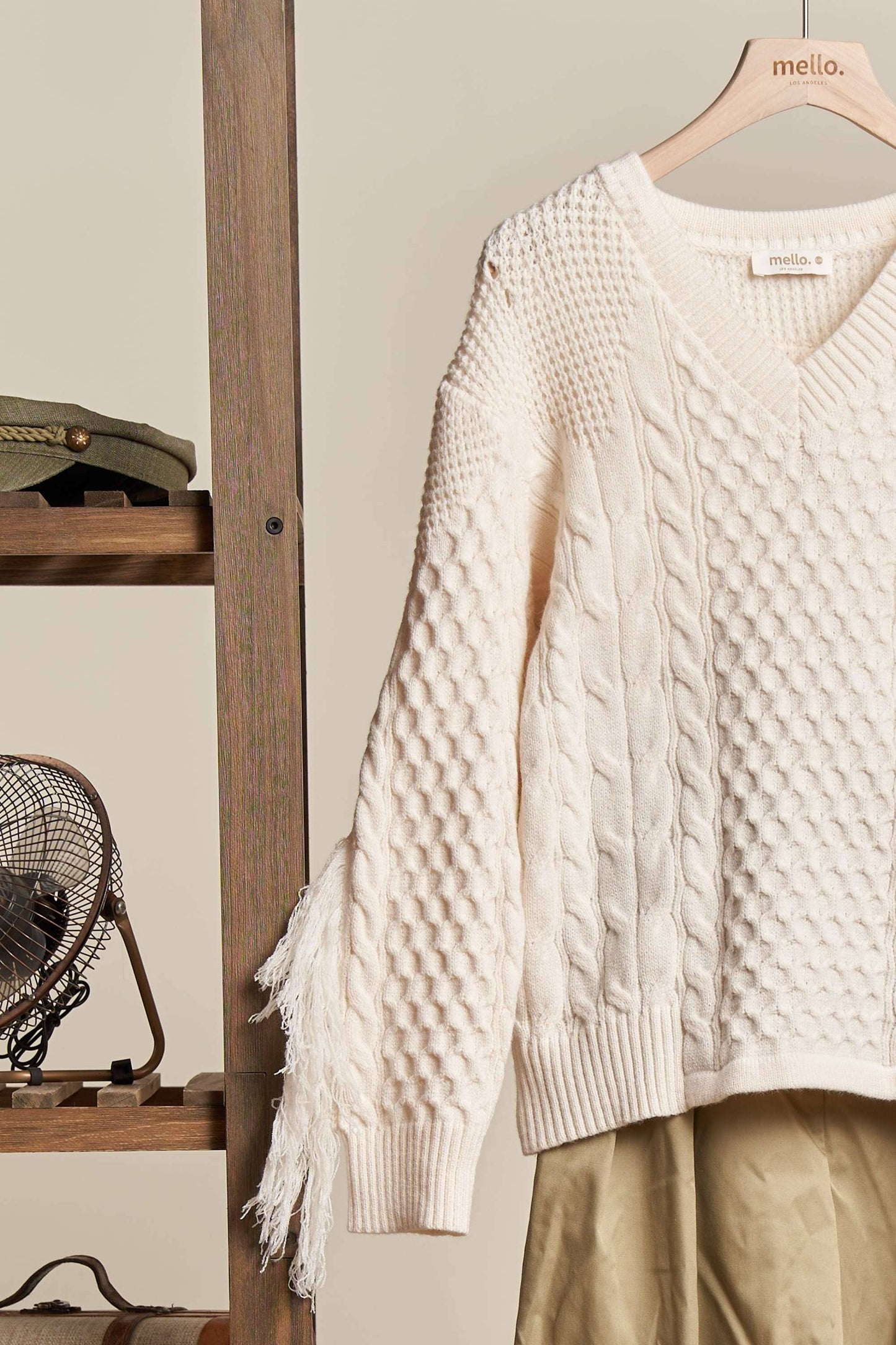 V-Neck Fringe Sweater
