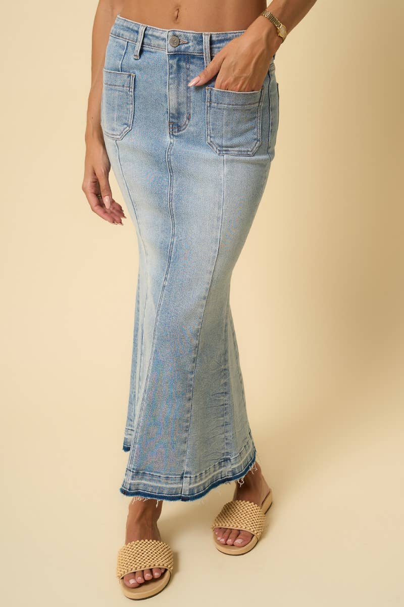 Mermaid Maxi Denim Skirt