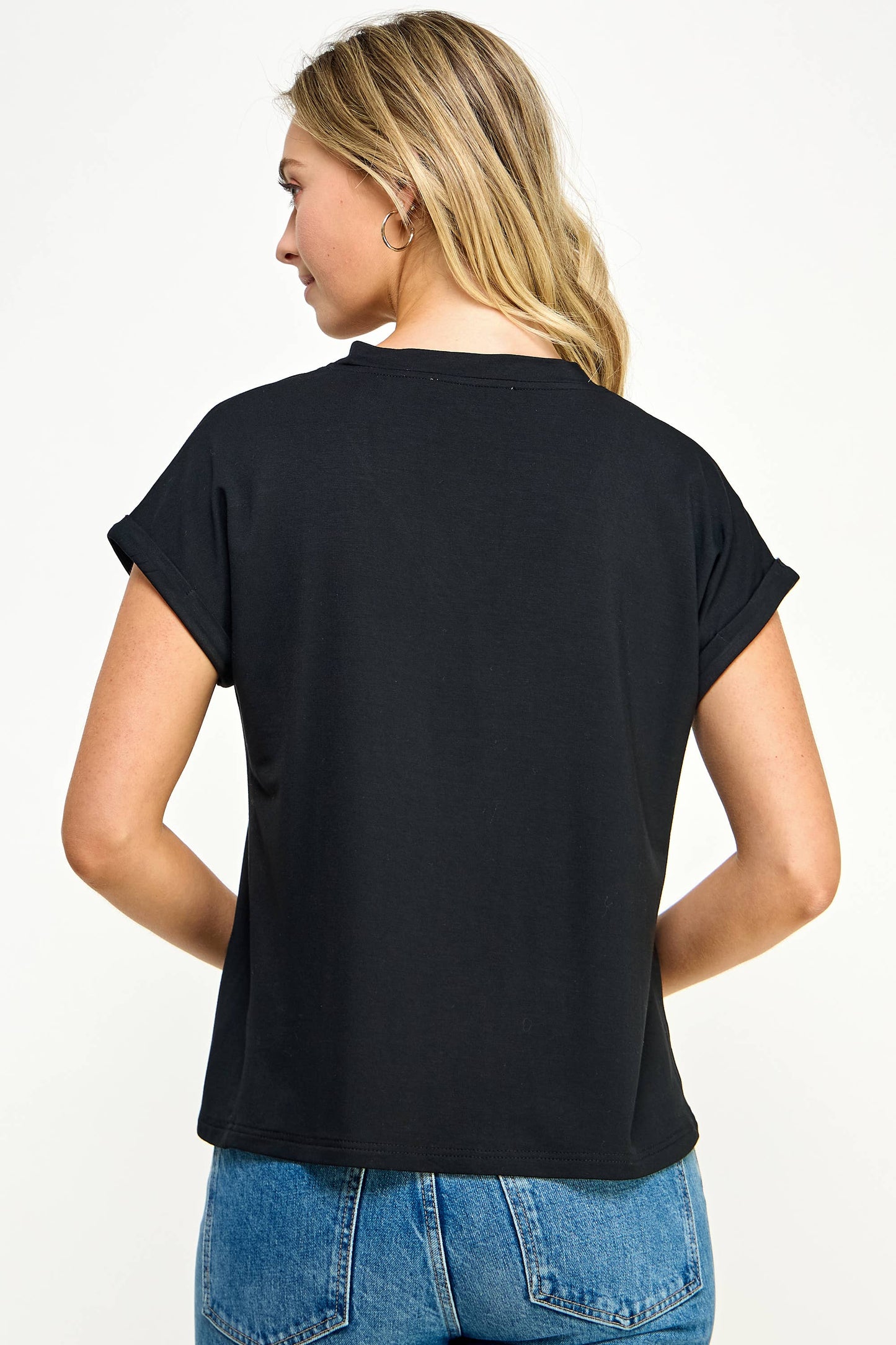 V Neck Tee - Black