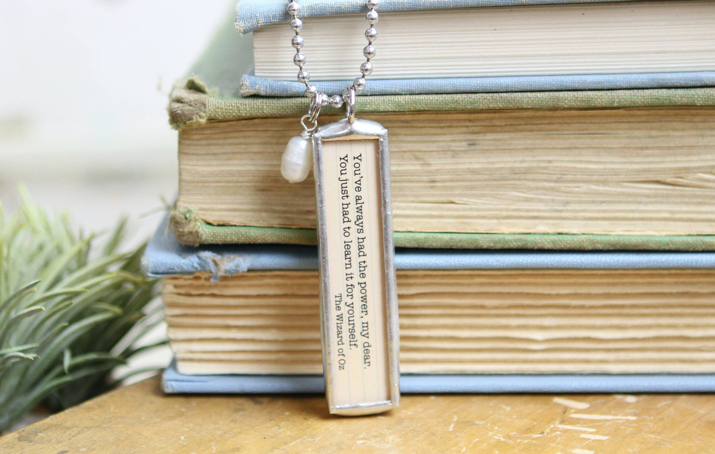 Wizard of Oz Frank Baum Literary Book Charm Necklace