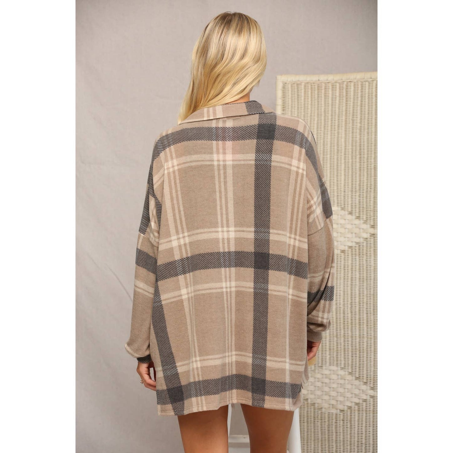 Brushed Cashmere Plaid Shacket