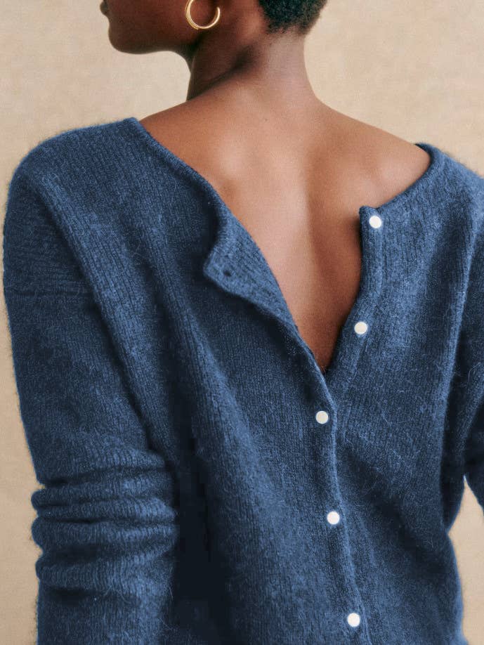 Crew Neck Plain Button-Up Cardigan