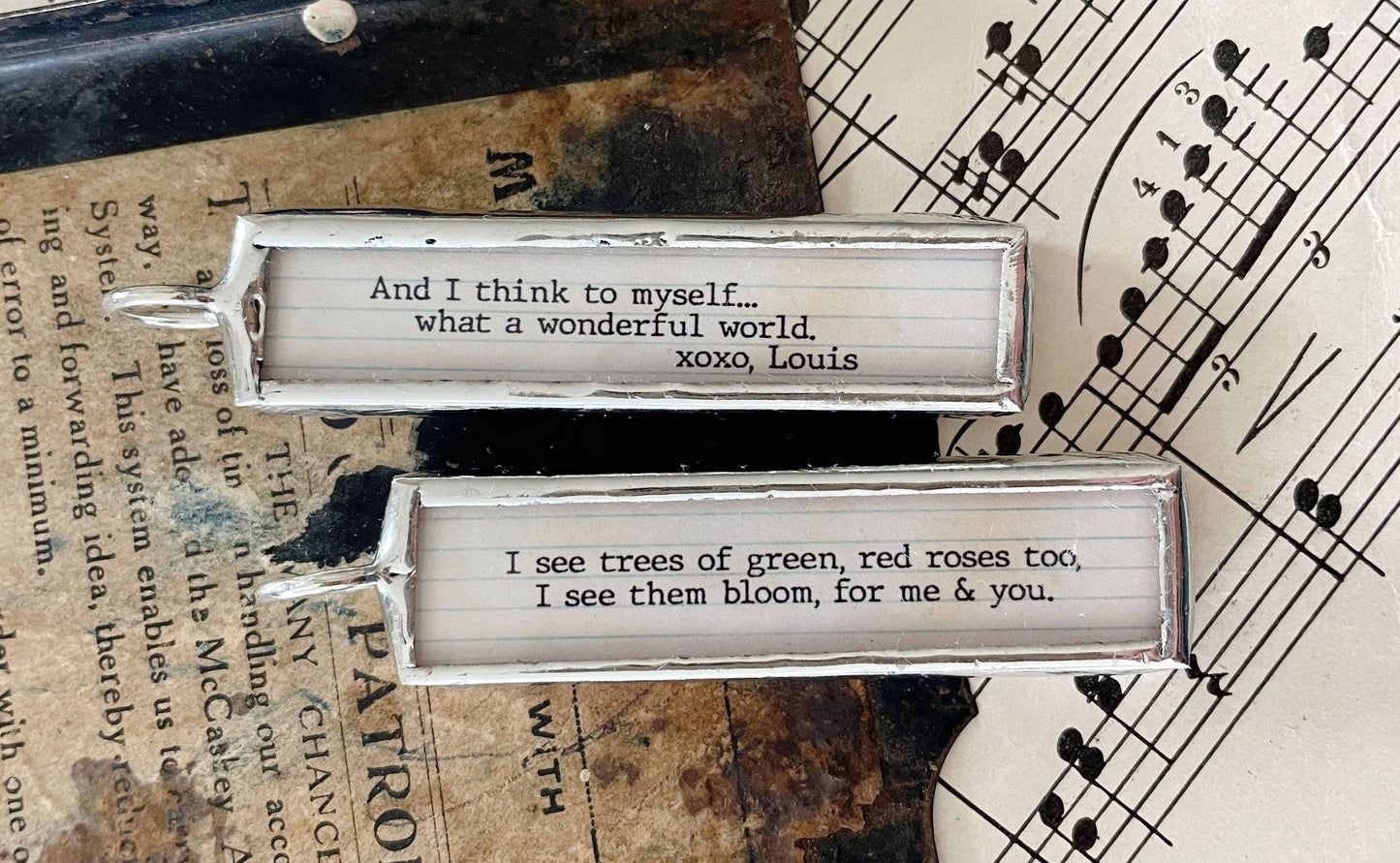 Wonderful World XO Soldered Art Charm