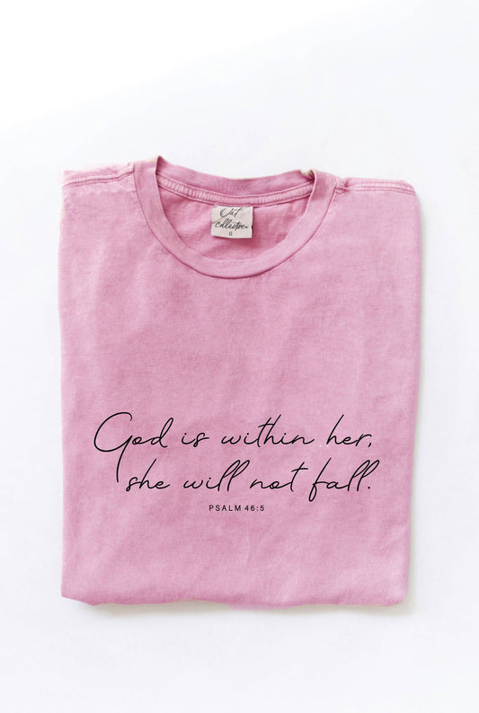 GOD IS WITHIN HER Mineral Graphic Top