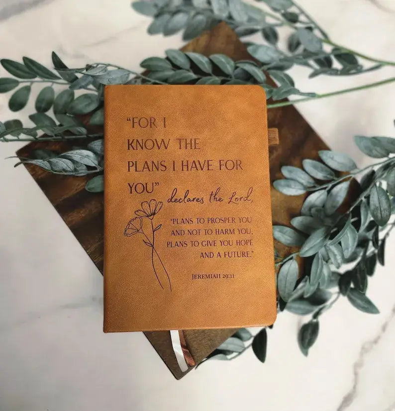 Engraved Leather Christian Journal: Jeremiah 29:11