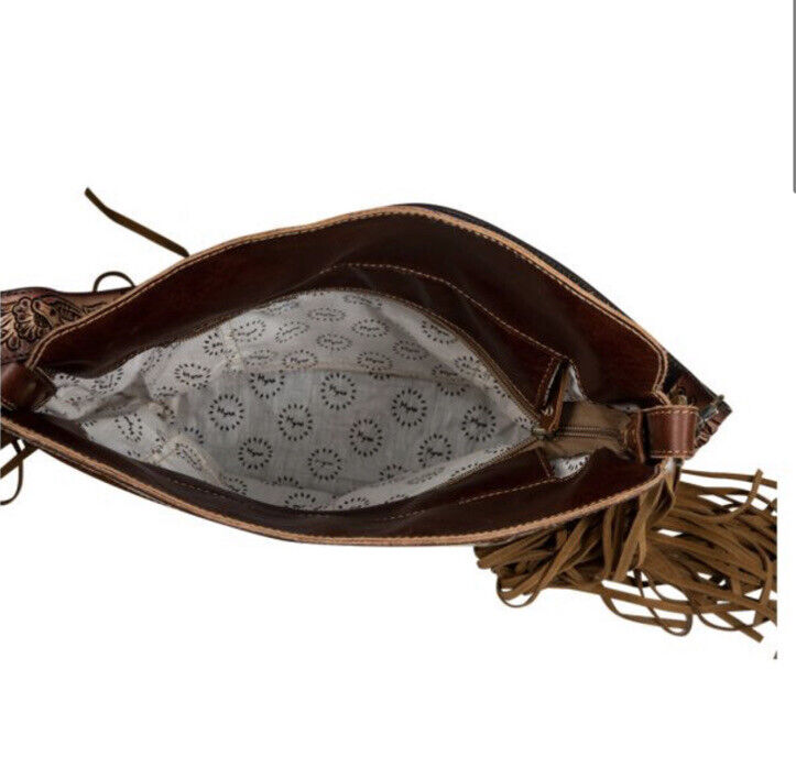 7323 Artesia Way Fringed Hand Tooled Bag