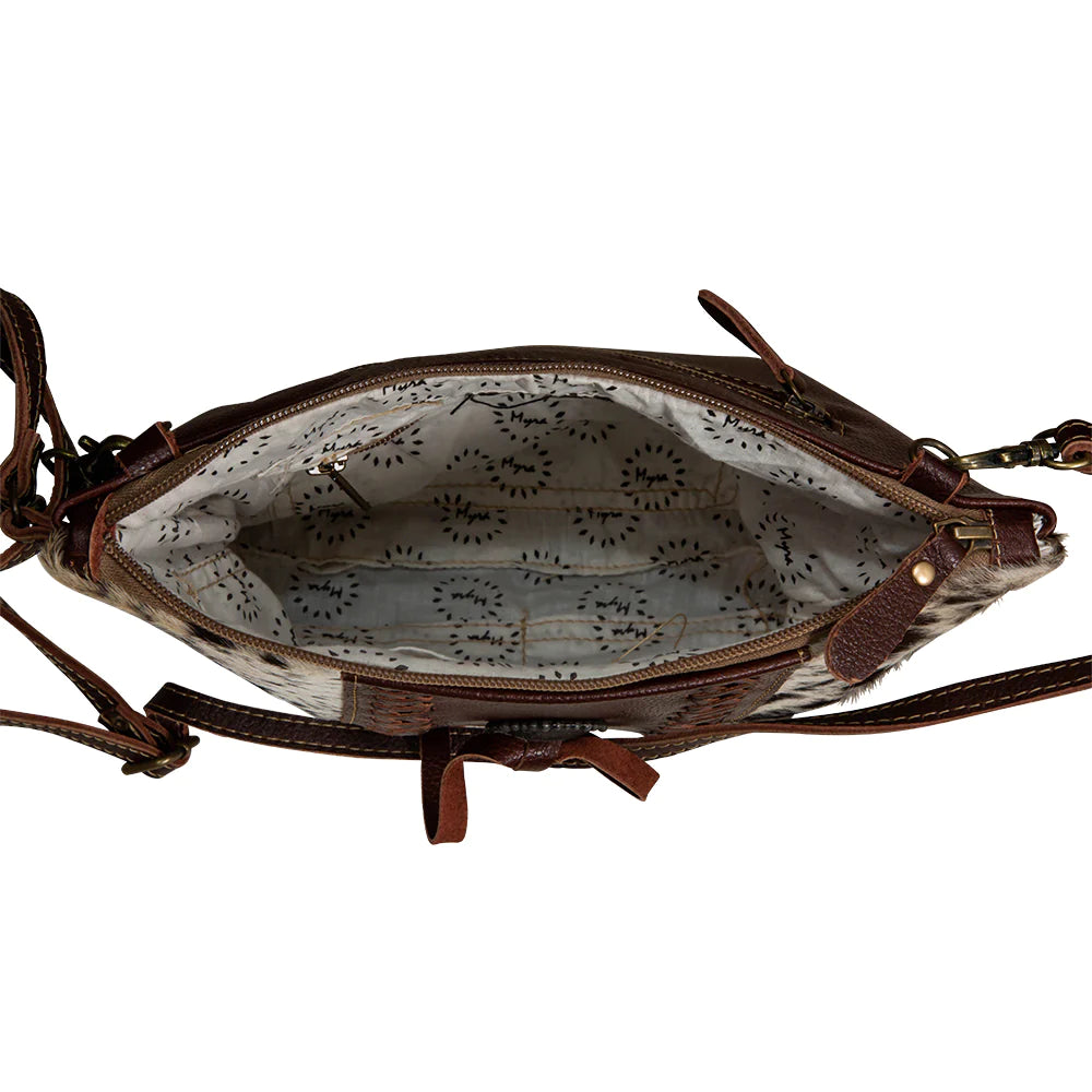 7370 Rosalinda Cross Stitched Leather and Hair on Bag