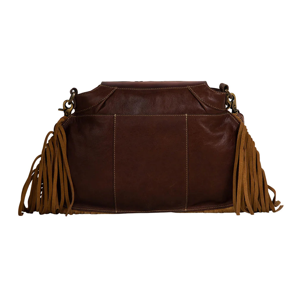 7521 Classic Country Fringed Hand Tooled Bag