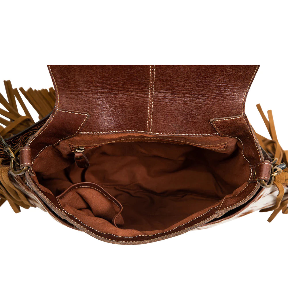 7521 Classic Country Fringed Hand Tooled Bag