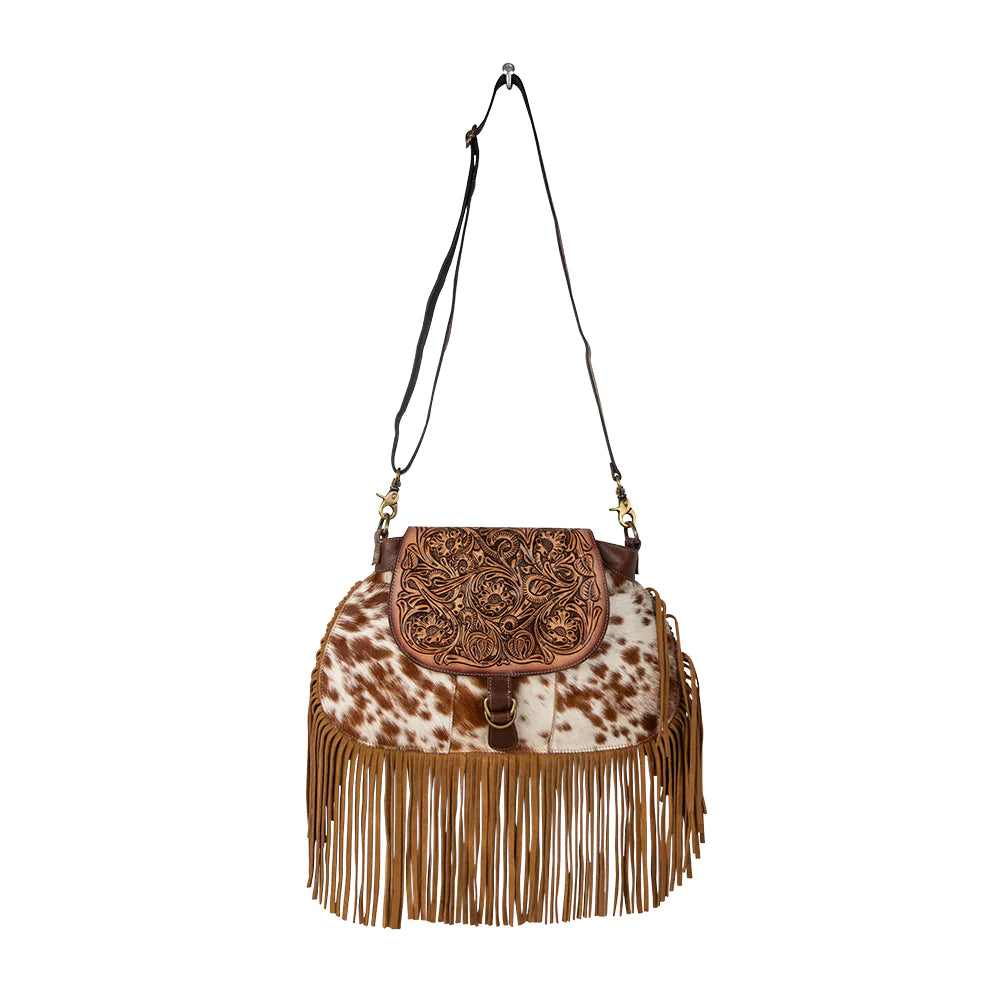 7521 Classic Country Fringed Hand Tooled Bag