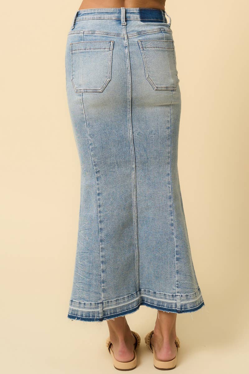 Mermaid Maxi Denim Skirt