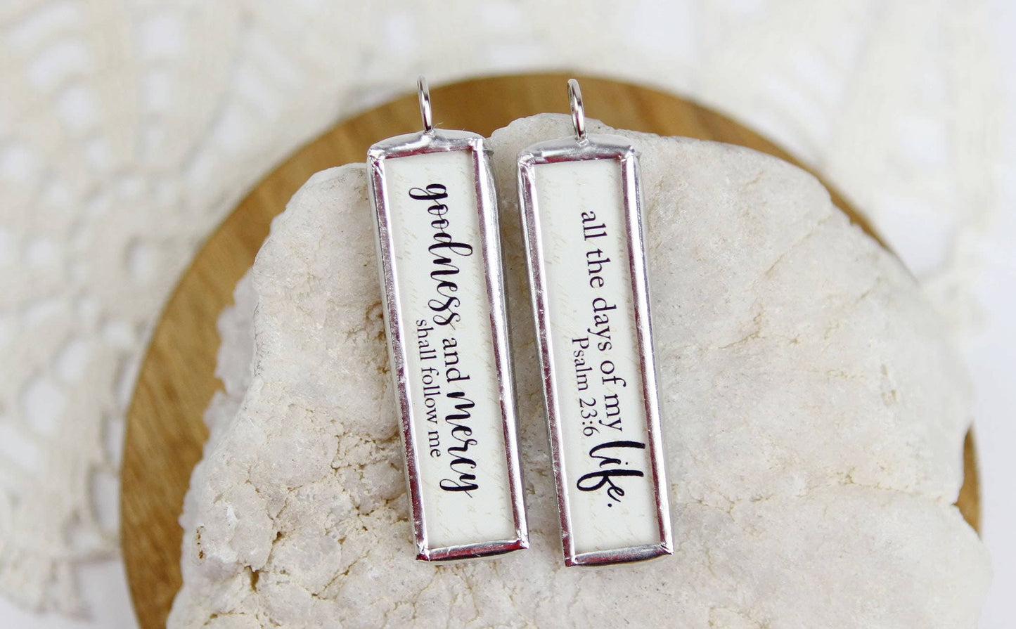 Psalm 23 Goodness and Mercy Faith Scripture Charm