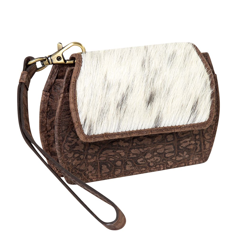 8464 Presti Black Hairon Wristlet Wallet