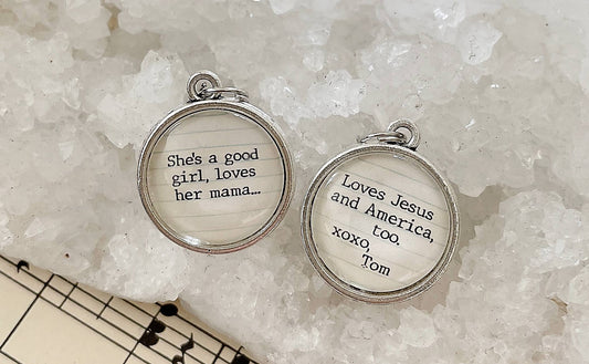 XO Tom Petty Free Fallin' Double Sided Round Charm