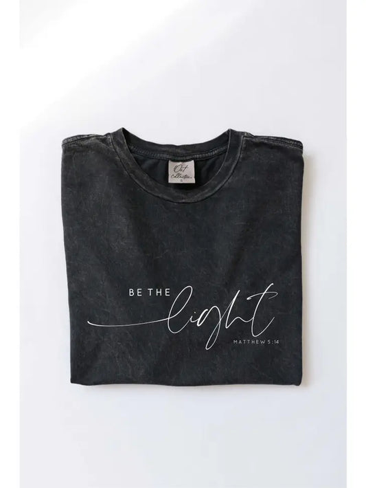 Be the Light Mineral Washed Graphic Tee - Mineral Black
