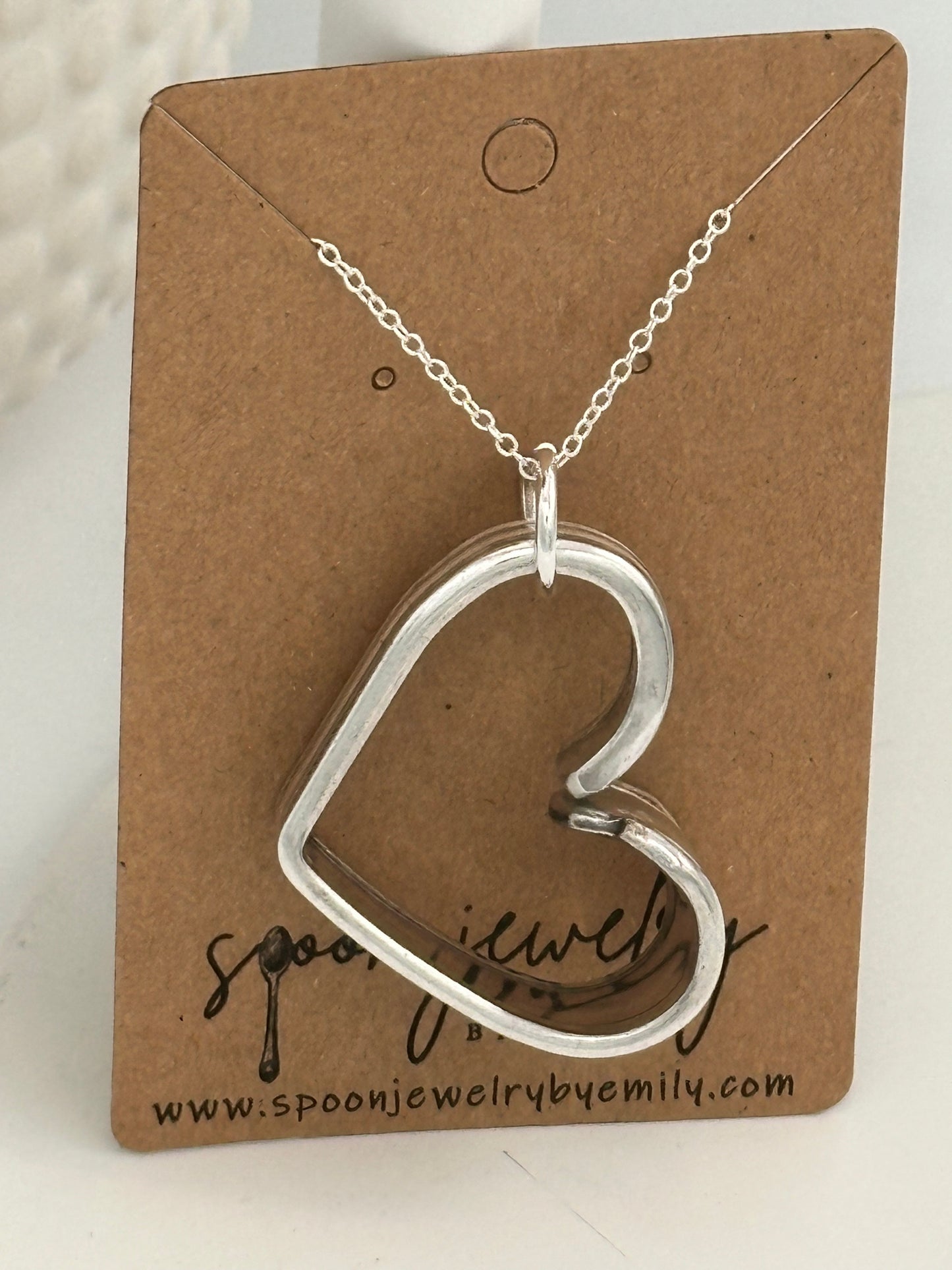 Floating Heart Spoon Necklace