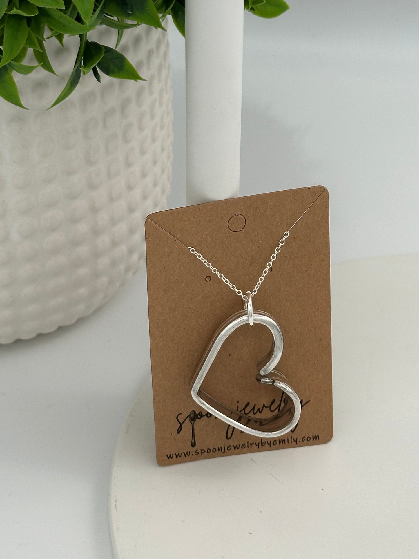 Floating Heart Spoon Necklace