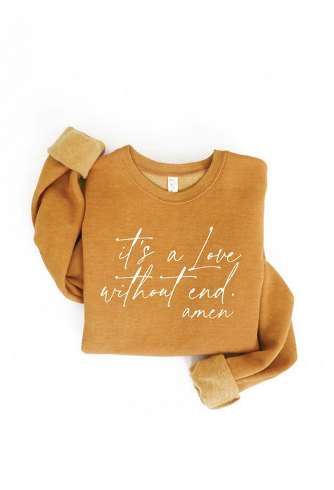 It's a Love without End Graphic Sweatshirt - Heather Mustard