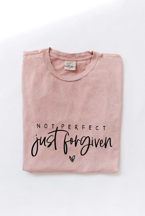 Not Perfect Just Forgiven Mineral Washed Graphic Tee