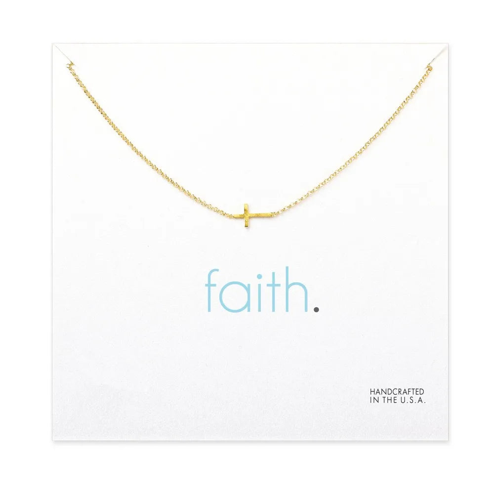 New Fashion Cross Pendant Necklace for Women Men Religious Jewelry Gold Color Choker Gift Faith Necklace