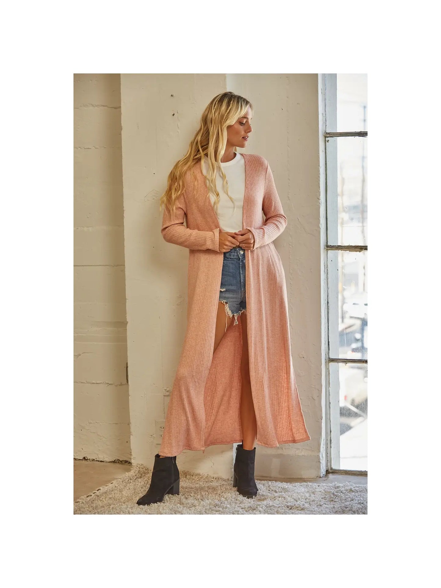 Like What You See Maxi Cardigan - Dusty Peach