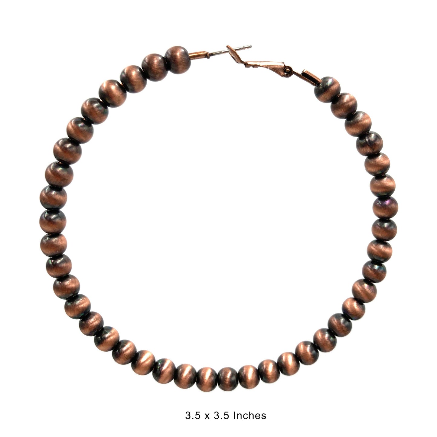 Huge Southwestern Seed Beaded Hoop Earrings