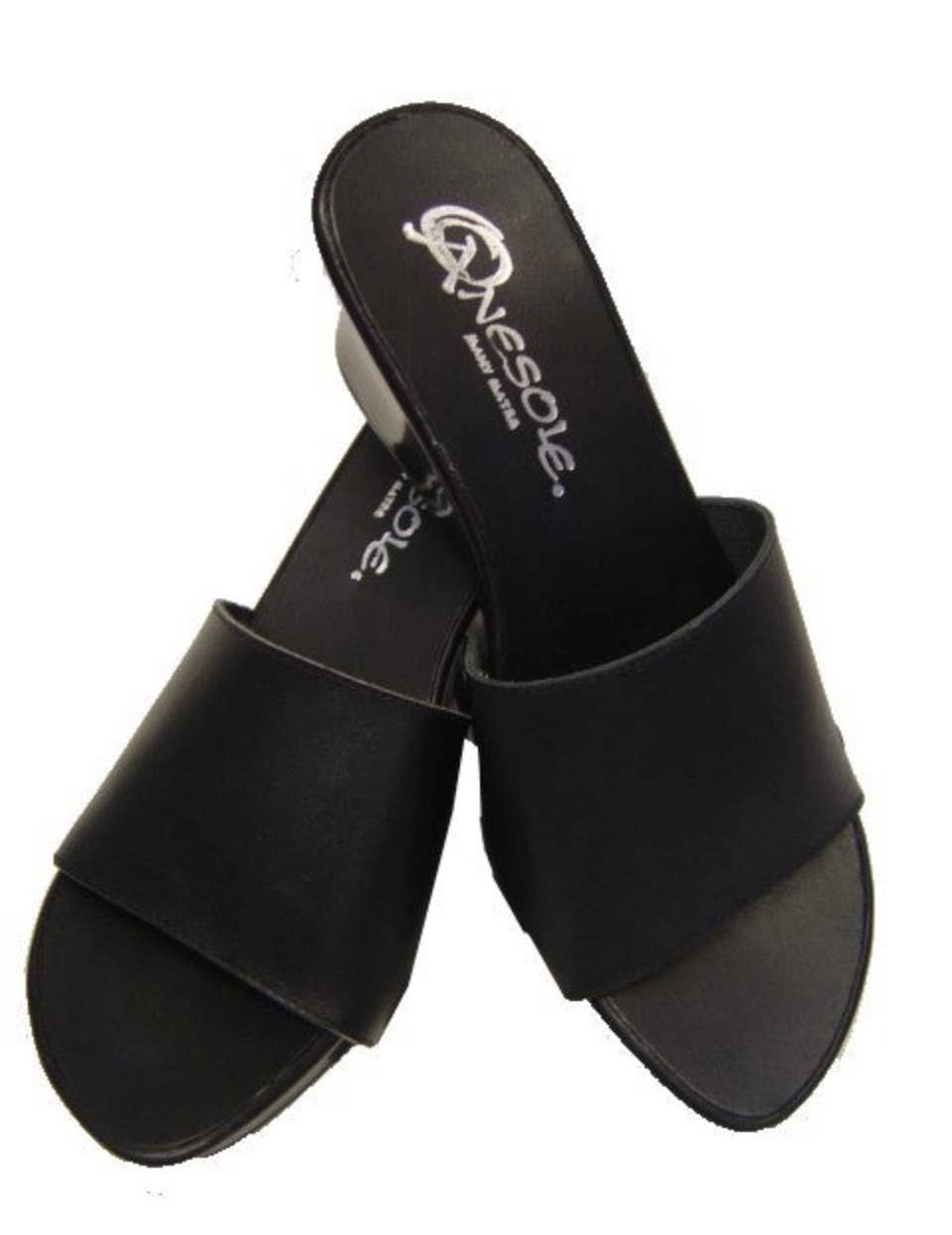 Black leather interchangeable shoe tops