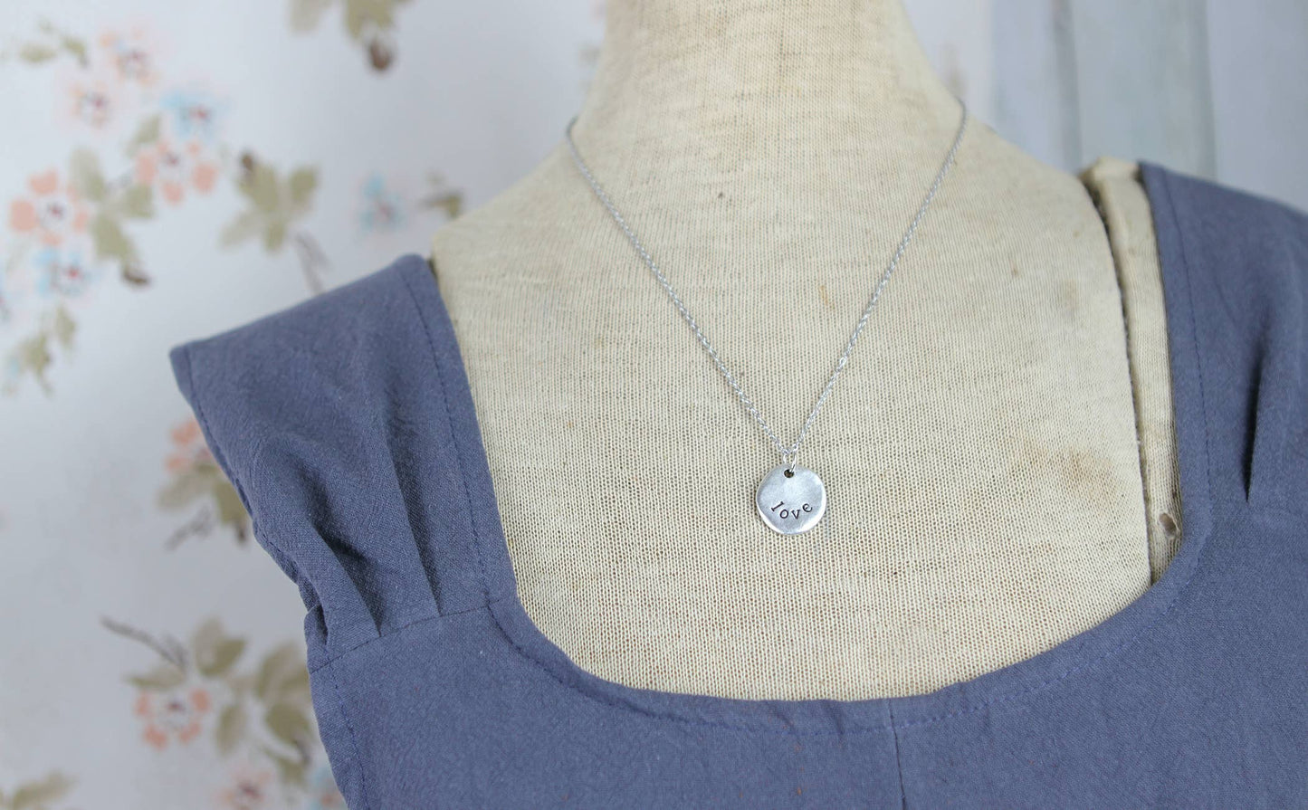 Love Hand Stamped Scripture Necklace