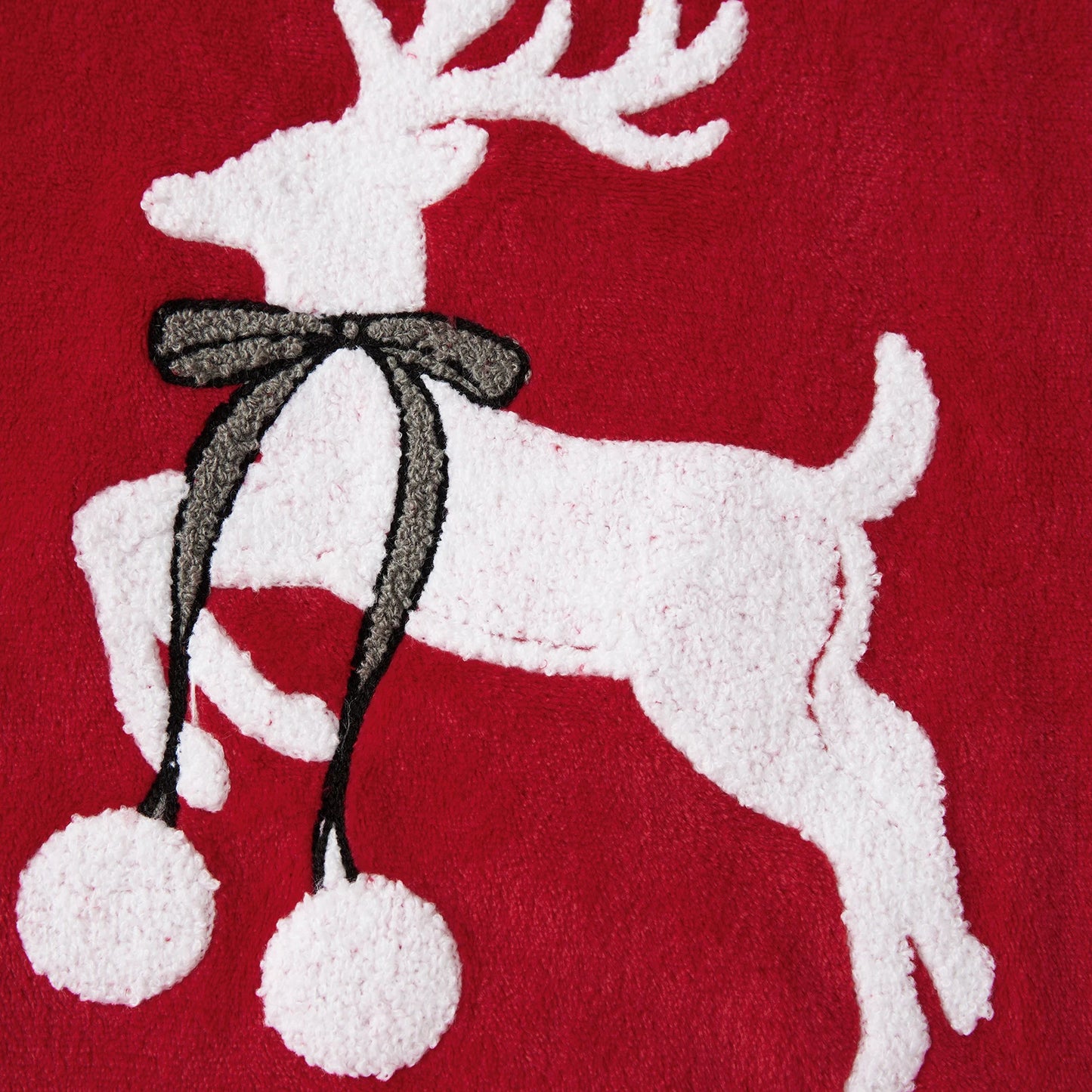 Women's 2 Piece Lounge Set Long Sleeve O Neck Elk Embroidery Tops Plush Pants Winter Warm Feece Christmas Sleepwear