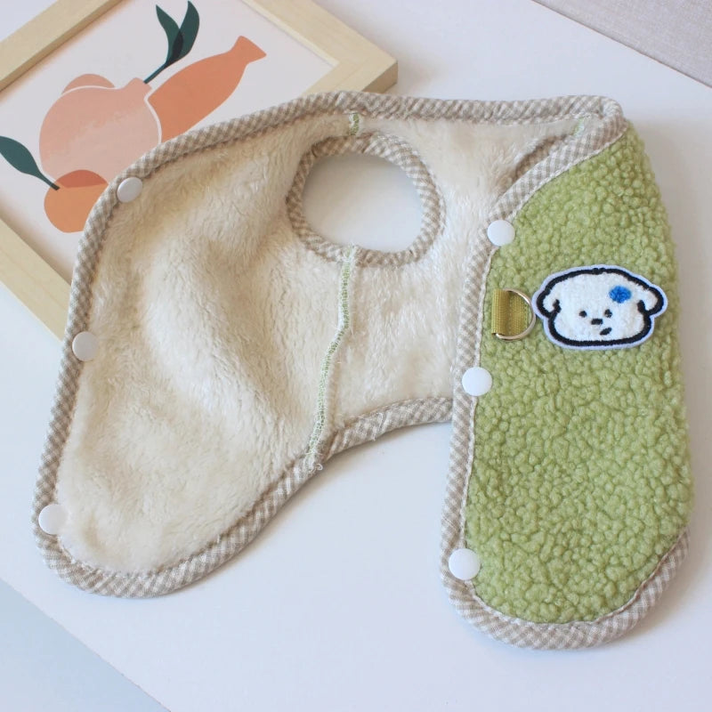 Pet Dog Snap-Button Jacket Autumn/Winter New Arrival Teddy Vest Bichon Frise Warm Shearling Vest Dog Stuff