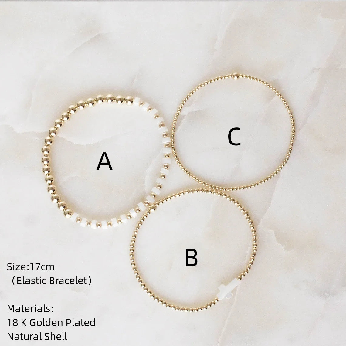 Vlen 18K Gold Plated Beads Cross Bracelet Christian Jewelry for Women Graduation Gifts for Her Faith-Based Beaded Stackable