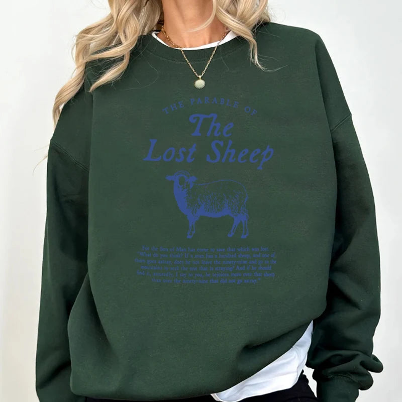 Parable of The Lost Sheep Bible Verse Sweatshirt Faith Based Worship Gospel Hooded Christian Clothes Catholic Religious