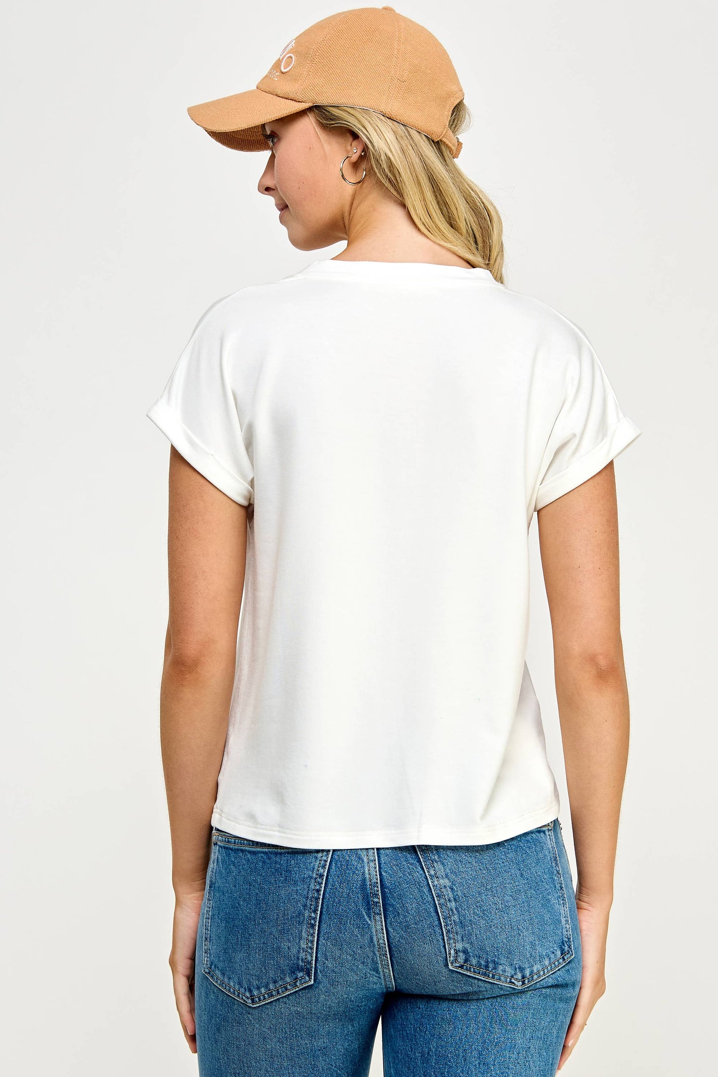 V Neck Tee - Off White