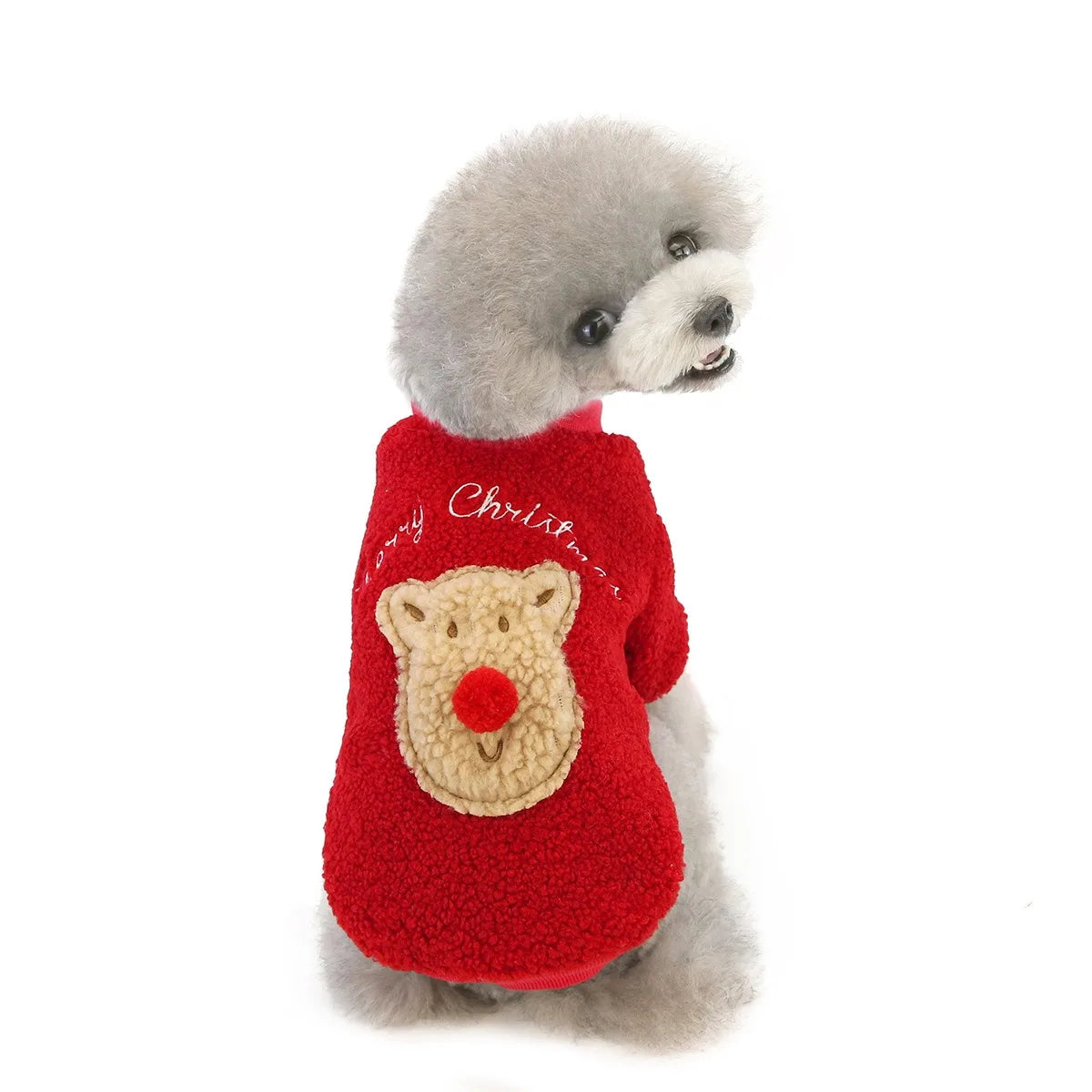 Pet Halloween Costumes Maltese Thickened Fleece Winter Dog Stuff Puppy Warm-Up Hoodies with Snap Fasteners