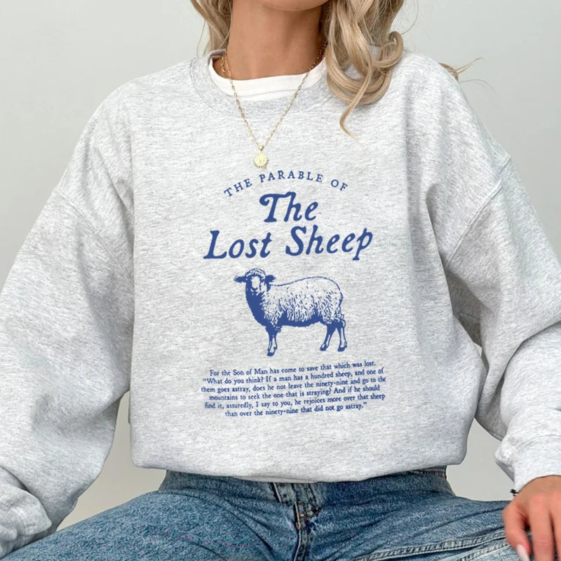 Parable of The Lost Sheep Bible Verse Sweatshirt Faith Based Worship Gospel Hooded Christian Clothes Catholic Religious