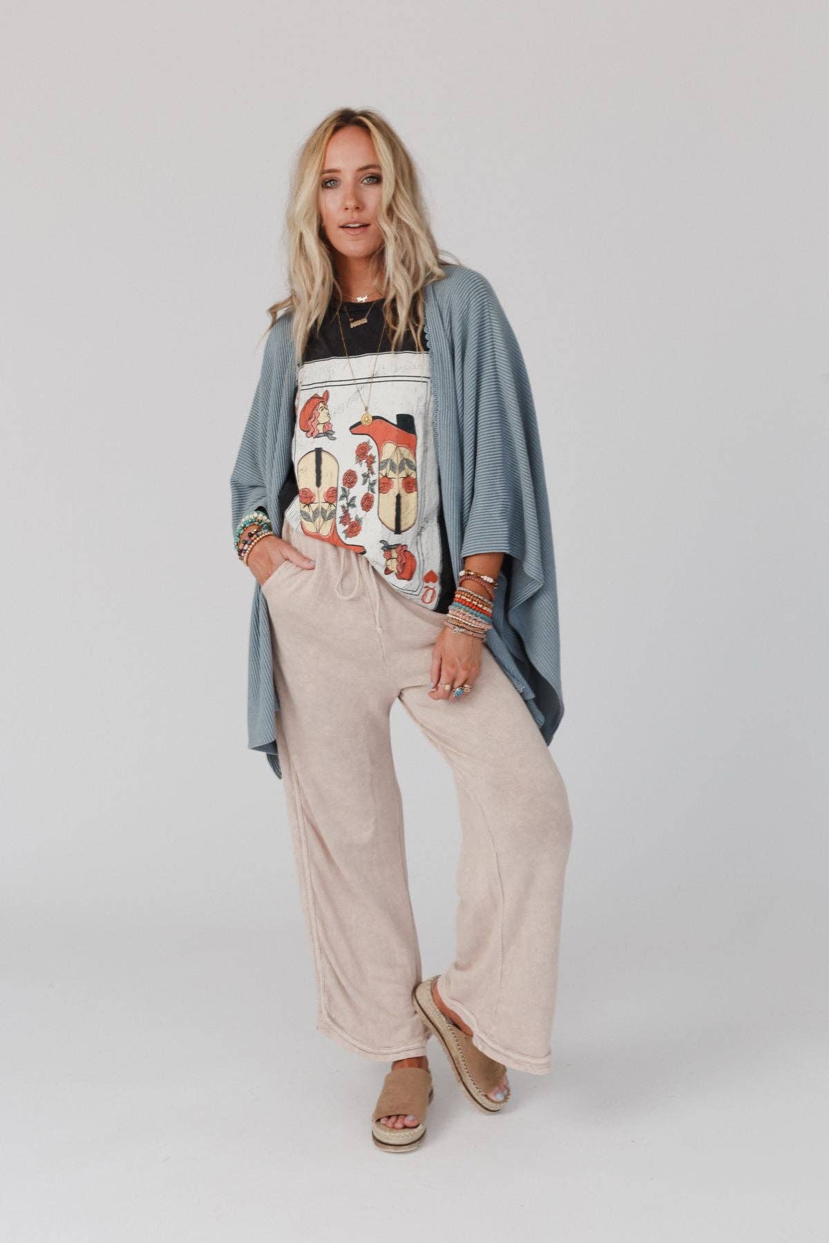 So Comfy Wide Leg Full Pant - New Taupe