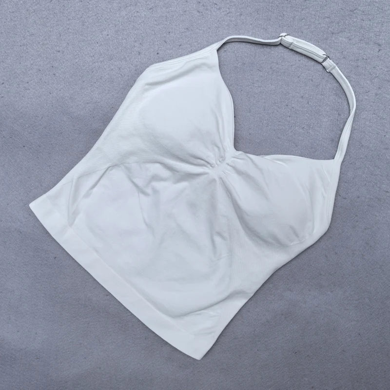 Adjustable Strappy Gym Top Backless Gym Clothes Women Scrunch Bra Removable Cups Yoga Tank Workout Outfits Tops Sports Vest