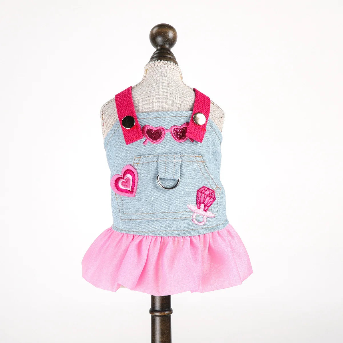 Pink Skirt For Dog Chihuahua Clothes Denim Vest Jumper Girl Female Pet Puppy Animal Autumn Outfit Harness Stuff Yorkshire Wear