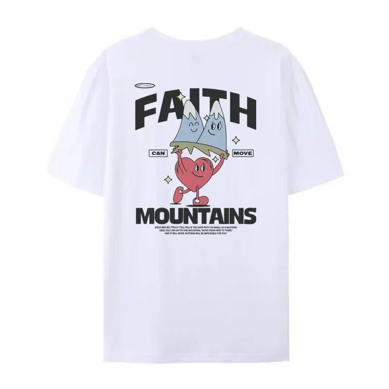 Jesus Faith Streetwear Tops Retro Cartoon Bible Verse Funny T-Shirts Women Cute Christian Inspirational Tee Shirt Unisex Clothes