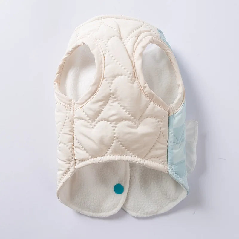 Maltese Patchwork Checkered Pocket Vest Winter Pet Puffer Jacket Teddy Button-Up Warm Down Coat Dog Stuff