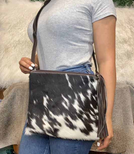 Brown Classic Cowhide Crossbody