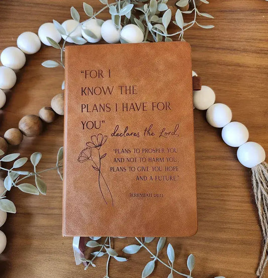 Engraved Leather Christian Journal: Jeremiah 29:11