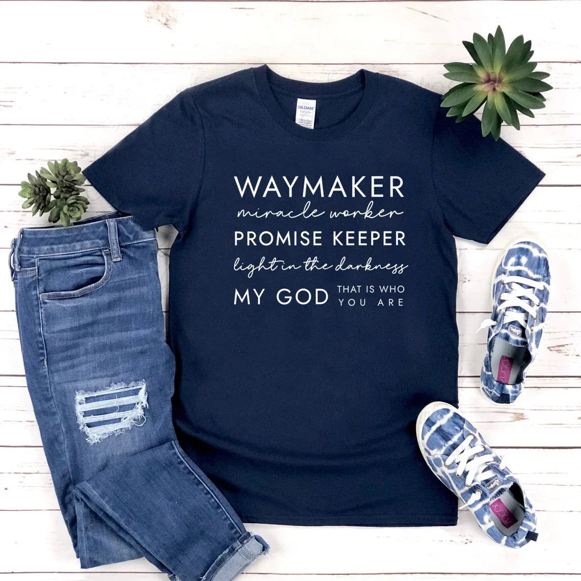 Waymaker T Shirt Christian Tee Faith Top Religious Jesus Tshirt Women's Short Sleeve Graphic T Shirts Casual Bible Verse Clothes