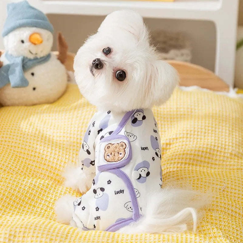 Sweet Dog Clothes Overalls for Chihuahua Costume Cat Gown Stuff Jump Suit Puppy Spring Clothes Dog Pajama Clothing for Small Pet