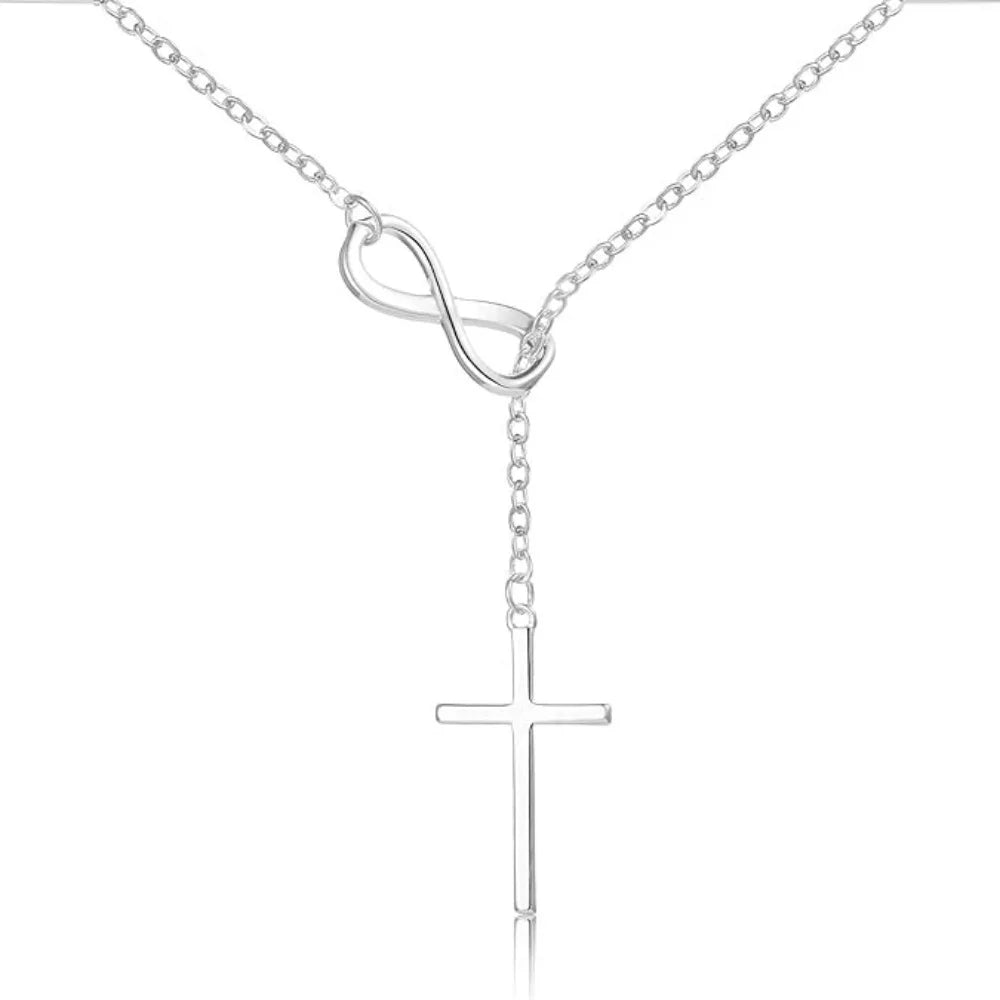 MEDFOLY Cross Pendant Necklaces for Women Dainty 14K Silver Plated Easter Waterproof Necklace Simple Christian Faith Jewelry
