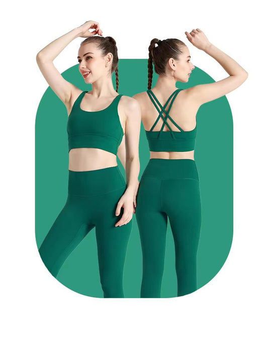 2 Piece Yoga Clothes Women's Tracksuit Athletic Wear Pilates Fitness Suit Gym Workout Push Up Clothes Sports Bra Leggings Suit