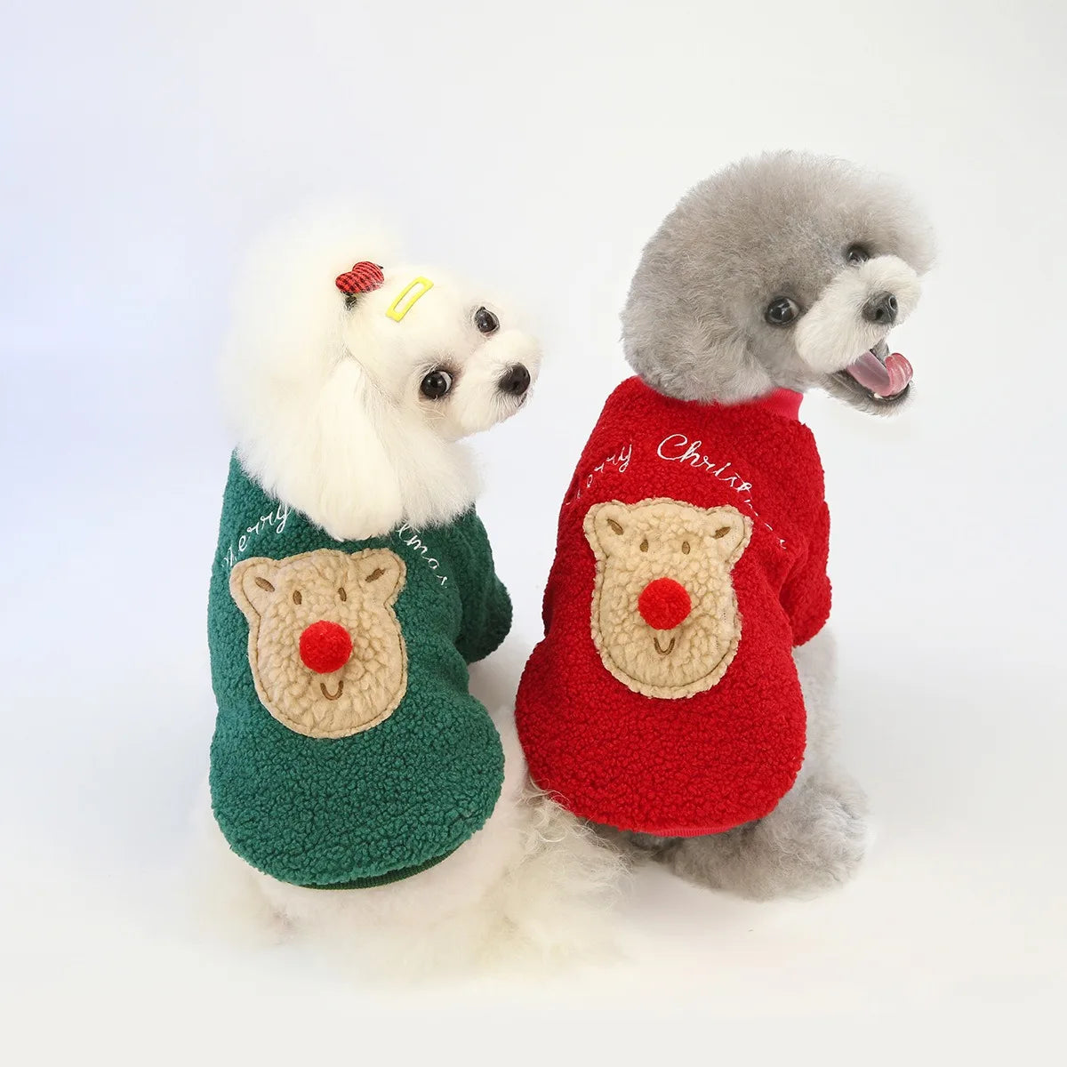 Pet Halloween Costumes Maltese Thickened Fleece Winter Dog Stuff Puppy Warm-Up Hoodies with Snap Fasteners