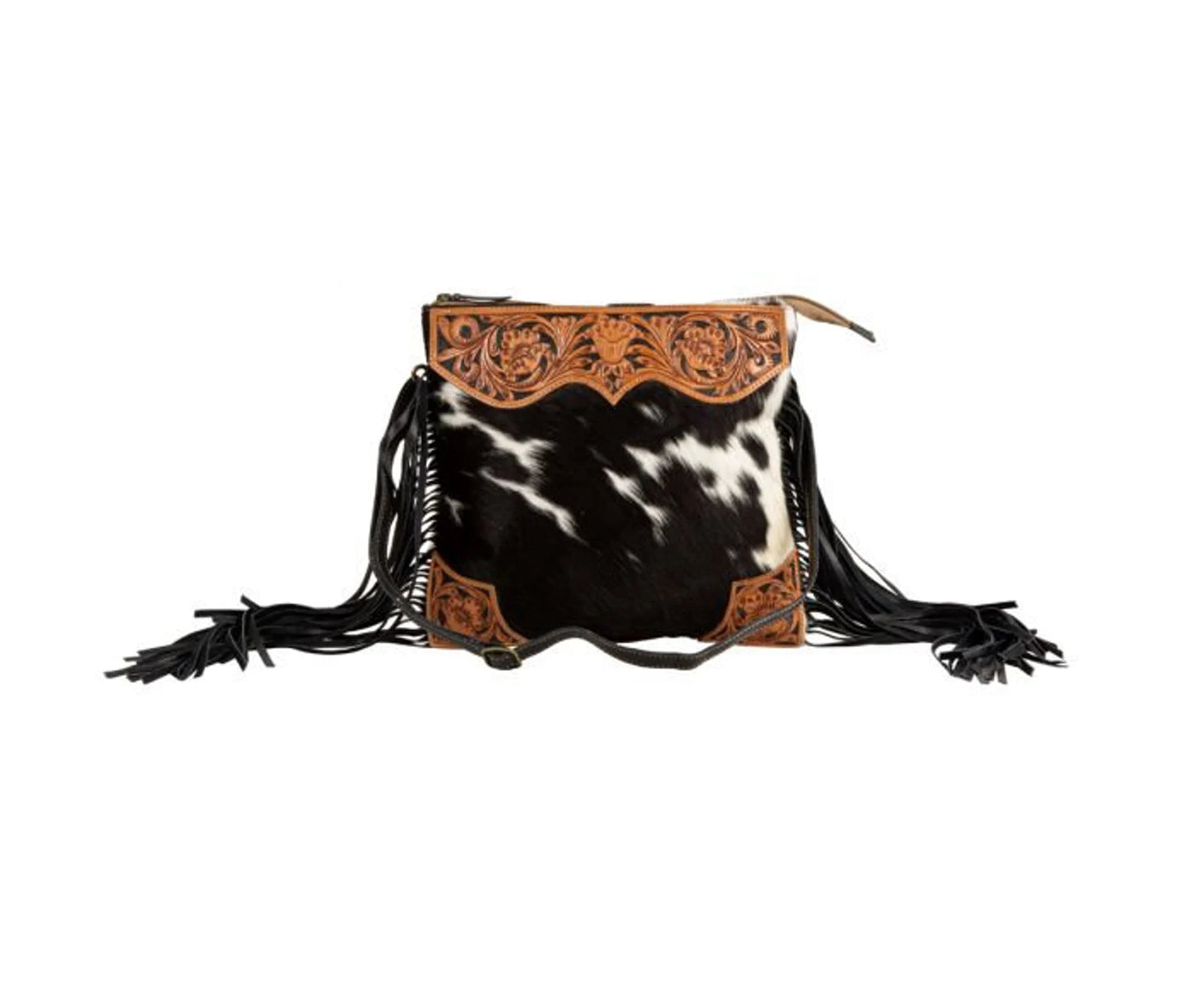 7869 Tumbleweed Trail Fringed Hand Tooled Bag